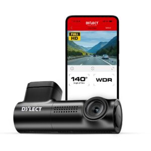 ecommerce Dylect® Sense Classic 1080p Single Channel Dash Cam with Night Vision, 140° Wide-Angle Lens, G-Sensor, Loop Recording, Wi-Fi & App Control, Parking Mode Support, Supports 1TB
